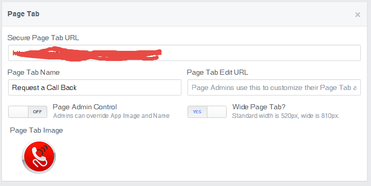 facebook uygulama sayfa tabı